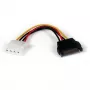 StarTech.com 6 collu SATA uz LP4 strāvas kabeļa adapteris - M/S, Molex (4 kontaktu), SATA 15 kontaktu, 0,1524 m, vīrišķais, vīrišķais, taisns