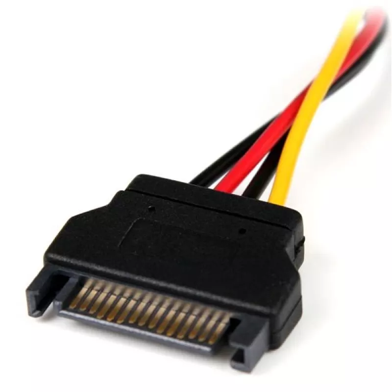 StarTech.com 6 collu SATA uz LP4 strāvas kabeļa adapteris - M/S, Molex (4 kontaktu), SATA 15 kontaktu, 0,1524 m, vīrišķais, vīrišķais, taisns
