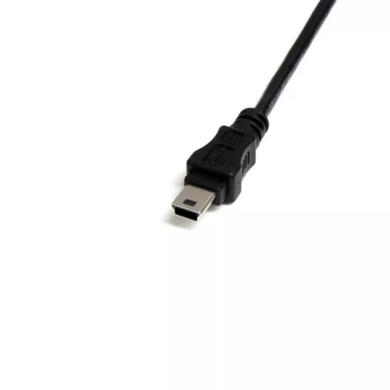 StarTech.com 1 pēdu Mini USB 2.0 kabelis — USB A uz Mini B vīr./sie., 0,3 m, USB A, Mini-USB B, Vīrišķais/Sievišķais, 0,48 Gbit/s, Melns
