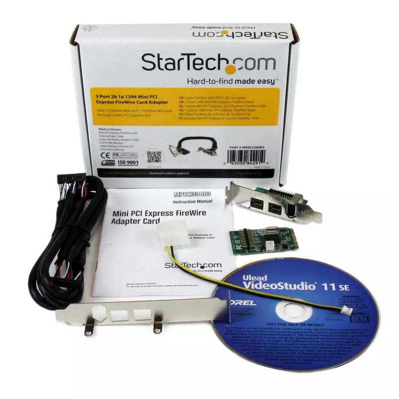 StarTech.com 3 Portu 2b 1a 1394 Mini PCI Express FireWire kartes adapteris
