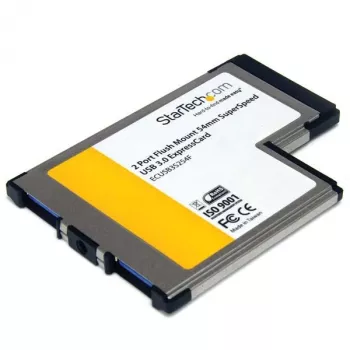 StarTech.com 2 Portu Flush Mount ExpressCard 54mm SuperSpeed USB 3.0 Card Adapter ar UASP atbalstu