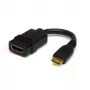 StarTech.com 5in Mini HDMI–HDMI adapteris – 4K ātrdarbīgs HDMI adapteris – 4K 30Hz Ultra HD ātrdarbīgs HDMI adapteris – HDMI 1.4 – zeltīti savienotāji – UHD Mini HDMI adapteris 4K – melns