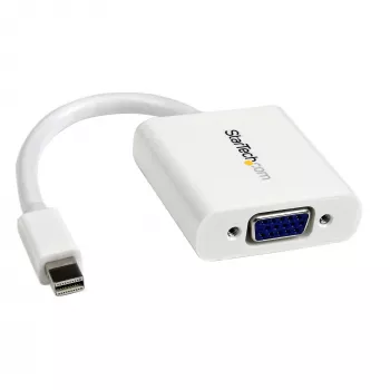 StarTech.com Mini DisplayPort–VGA adapteris – aktīvs Mini DP uz VGA pārveidotājs – 1080p video – mDP vai Thunderbolt 1/2 Mac/PC uz VGA monitoru/projektoru/displeju – mDP 1.2 uz VGA savienotājkabelis – balts