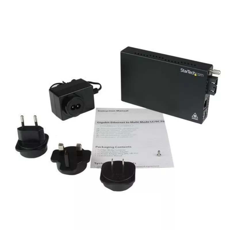 StarTech.com Gigabit Ethernet daudzmodu optiskās šķiedras multivides pārveidotājs SC 550m - 1000 Mbps