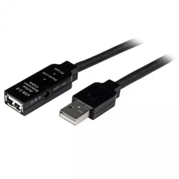 StarTech.com 35m USB 2.0 aktīvs pagarinātāja kabelis — vīr./siev., 35 m, USB A, USB A, USB 2.0, vīr./siev., melns