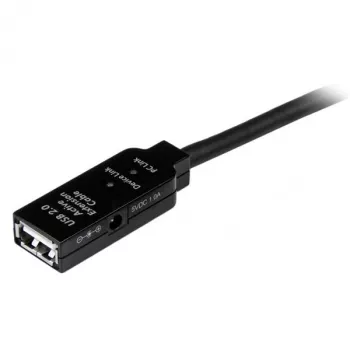 StarTech.com 35m USB 2.0 aktīvs pagarinātāja kabelis — vīr./siev., 35 m, USB A, USB A, USB 2.0, vīr./siev., melns