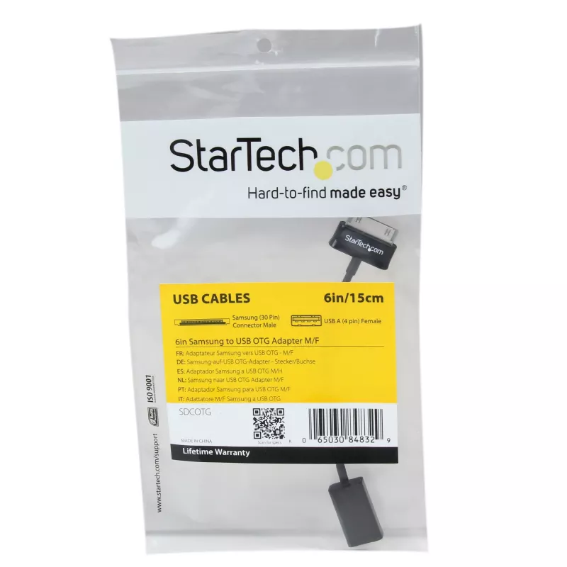 StarTech.com USB OTG adaptera kabelis Samsung Galaxy Tab planšetdatoram, 0,1524 m, Samsung 30p, USB A, melns, vīrišķais, sievišķais