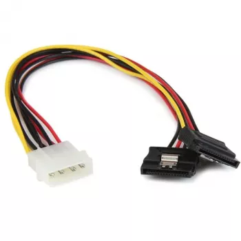 StarTech.com 12in LP4 uz 2x fiksējošu SATA strāvas Y kabeļa sadalītāja adapteris — 4 kontaktu LP4 uz diviem SATA