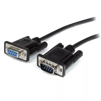 StarTech.com 3m Melns taisns Through DB9 RS232 Serial kabelis - M/F