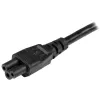 StarTech.com 2m (6 pēdas) klēpjdatora strāvas vads, EU Schuko uz C5, 2,5A 250V, 18AWG, piezīmjdatora/klēpjdatora maiņas maiņstrāvas vads, strāvas adaptera vads, klēpjdatora lādētāja kabelis, āboliņa lapas/Mikija Peles strāvas vads