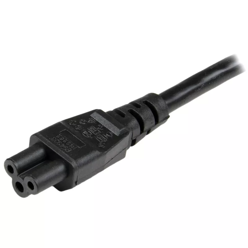 StarTech.com 2m (6 pēdas) klēpjdatora strāvas vads, EU Schuko uz C5, 2,5A 250V, 18AWG, piezīmjdatora/klēpjdatora maiņas maiņstrāvas vads, strāvas adaptera vads, klēpjdatora lādētāja kabelis, āboliņa lapas/Mikija Peles strāvas vads