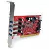 StarTech.com 4 portu PCI USB 3.0 adaptera karte ar SATA/SP4 barošanu