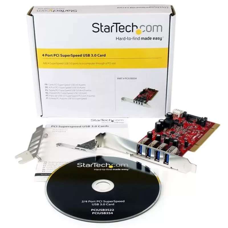 StarTech.com 4 portu PCI USB 3.0 adaptera karte ar SATA/SP4 barošanu