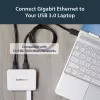 StarTech.com USB 3.0 uz Gigabit Ethernet NIC tīkla adapteris ar 3 portu centrmezglu - balts