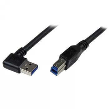StarTech.com 1m Melns SuperSpeed USB 3.0 kabelis - Right Angle A to B - M/M