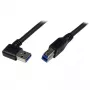 StarTech.com 1m Melns SuperSpeed USB 3.0 kabelis - Right Angle A to B - M/M
