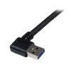 StarTech.com 1m Melns SuperSpeed USB 3.0 kabelis - Right Angle A to B - M/M