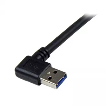StarTech.com 1m Melns SuperSpeed USB 3.0 kabelis - Right Angle A to B - M/M