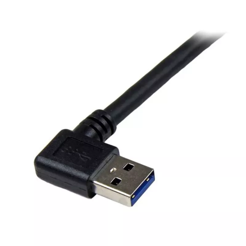 StarTech.com 1m Melns SuperSpeed USB 3.0 kabelis - Right Angle A to B - M/M