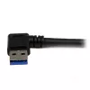 StarTech.com 1m Melns SuperSpeed USB 3.0 kabelis - Right Angle A to B - M/M