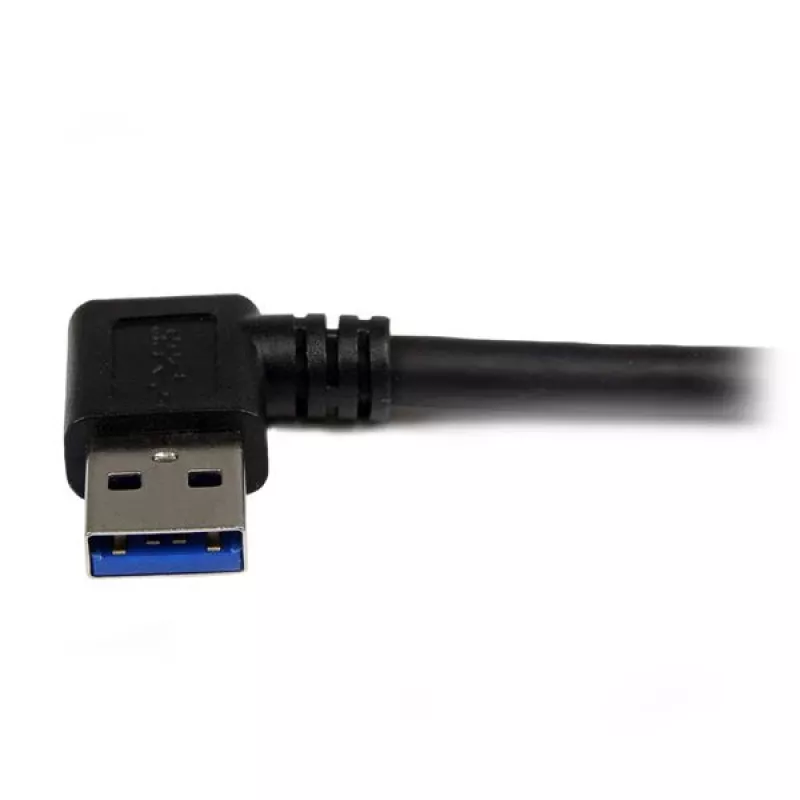 StarTech.com 1m Melns SuperSpeed USB 3.0 kabelis - Right Angle A to B - M/M