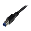 StarTech.com 1m Melns SuperSpeed USB 3.0 kabelis - Right Angle A to B - M/M
