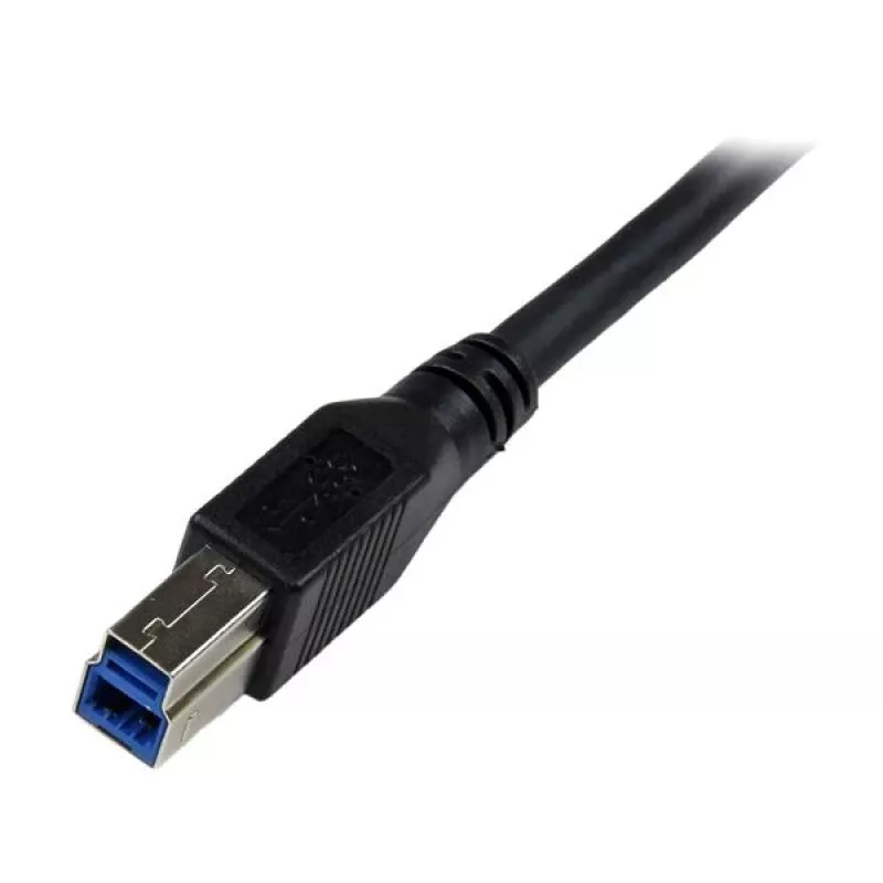 StarTech.com 1m Melns SuperSpeed USB 3.0 kabelis - Right Angle A to B - M/M