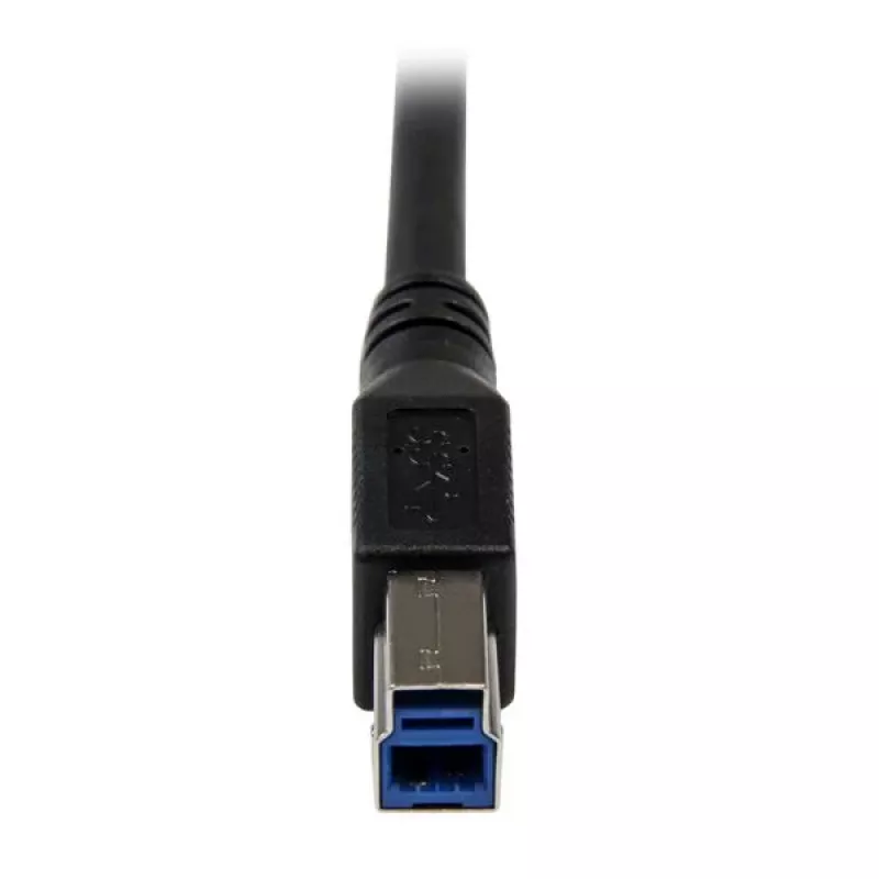 StarTech.com 1m Melns SuperSpeed USB 3.0 kabelis - Right Angle A to B - M/M