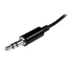 StarTech.com melns, plāns mini ligzdas austiņu sadalītāja kabeļa adapteris - 3,5 mm vīrišķais uz 2x 3,5 mm sievišķo