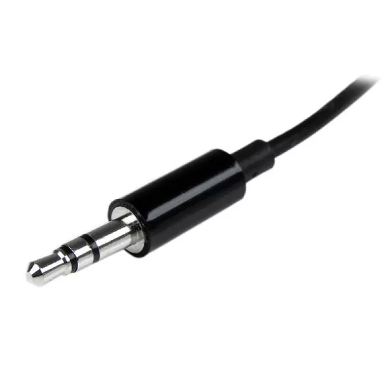 StarTech.com melns, plāns mini ligzdas austiņu sadalītāja kabeļa adapteris - 3,5 mm vīrišķais uz 2x 3,5 mm sievišķo