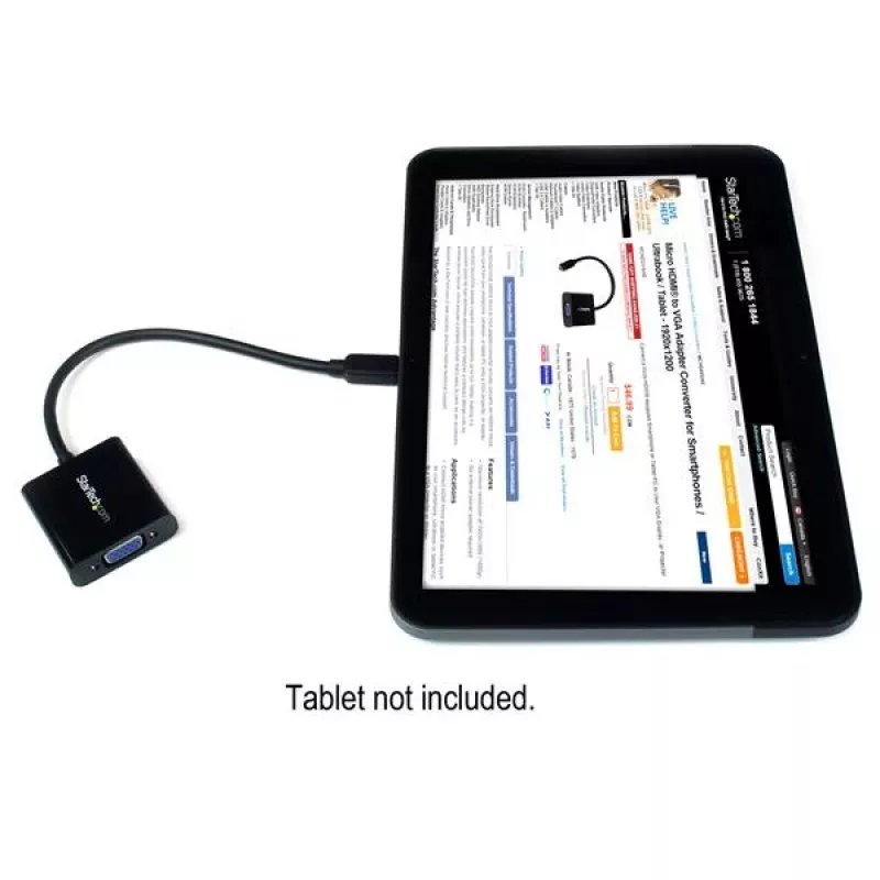StarTech.com Micro HDMI uz VGA adapteris / pārveidotājs viedtālruņiem / ultrabook datoriem / planšetdatoriem - 1920x1080