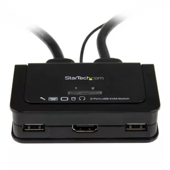 StarTech.com 2 pieslēgvietu USB HDMI kabeļa KVM slēdzis ar audio un tālvadības slēdzi – USB darbināms