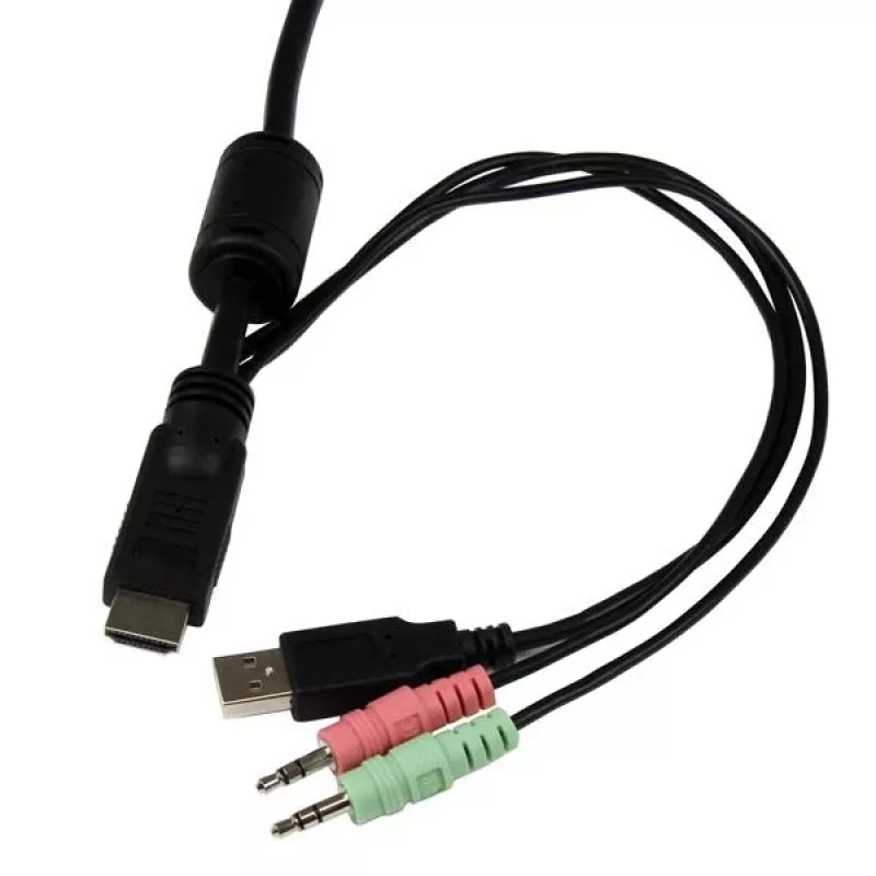StarTech.com 2 pieslēgvietu USB HDMI kabeļa KVM slēdzis ar audio un tālvadības slēdzi – USB darbināms