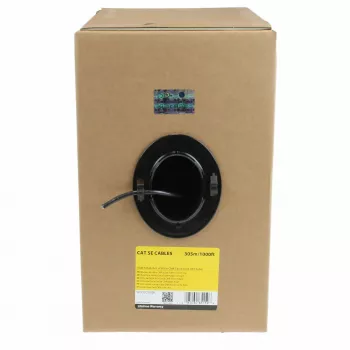 StarTech.com Bulk Cat 5e Ethernet kabelis - 1000 pēdas (304,8 m) - ciets - CMR novērtēts - melns - TAA atbilstīgs