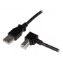StarTech.com 1 m USB 2.0 A uz leņķveida B kabelis - V/V, 1 m, USB A, USB B, USB 2.0, Vīriešu/Vīriešu, Melns