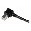 StarTech.com 1 m USB 2.0 A uz leņķveida B kabelis - V/V, 1 m, USB A, USB B, USB 2.0, Vīriešu/Vīriešu, Melns