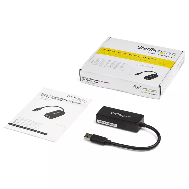 StarTech.com USB 3.0 uz Gigabit Ethernet adapteris NIC ar USB portu - melns