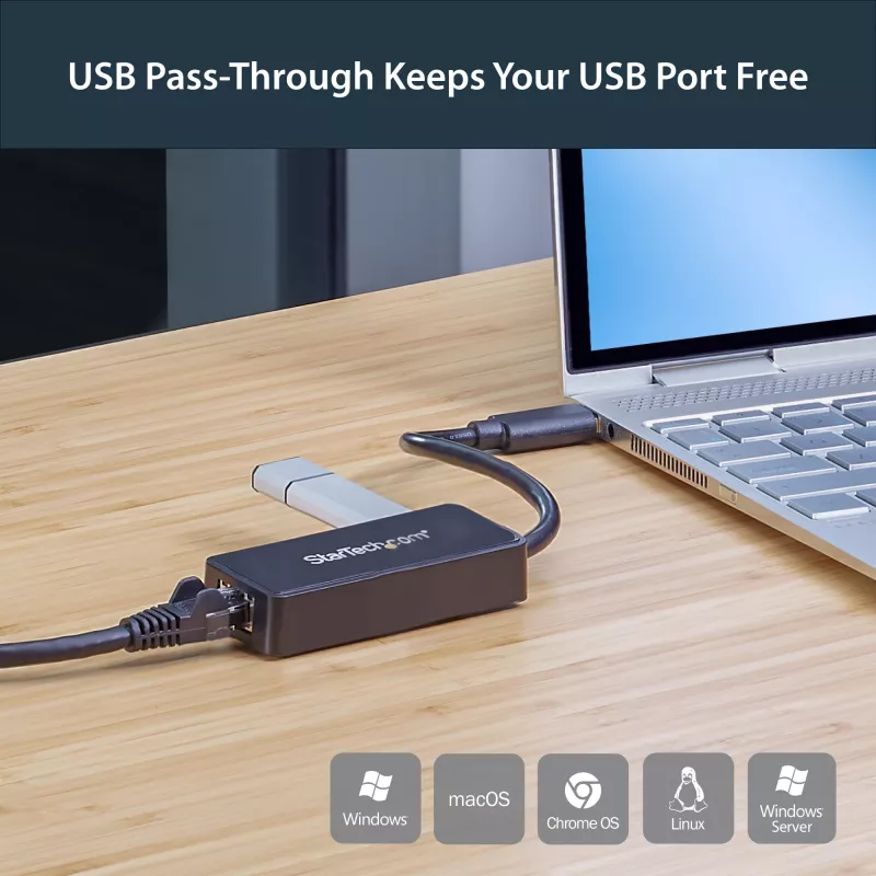 StarTech.com USB 3.0 uz Gigabit Ethernet adapteris NIC ar USB portu - melns