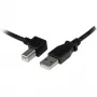 StarTech.com 2m USB 2.0 A to Left Angle B kabelis - M/M, 2 m, USB A, USB B, USB 2.0, Male/Male, Melns