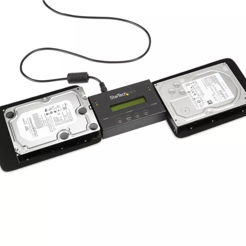 StarTech.com 1:1 autonomais cietā diska dublikators un dzēšanas ierīce, SATA HDD/SSD disku klonētājs un dzēšanas ierīce, LCD displejs, atbilst TAA, neatkarīgs no operētājsistēmas