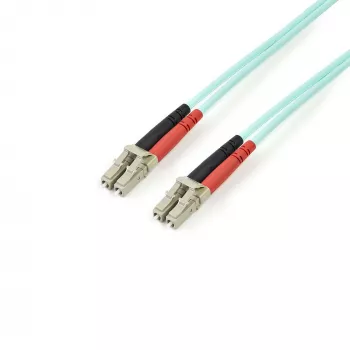 StarTech.com 3m (10 pēdas) LC/UPC uz LC/UPC OM3 daudzmodu optiskās šķiedras kabelis, pilna dupleksa 50/125 µm plakanā optiskā kabeļa vads, 100G, zemi ievietošanas zudumi, LSZH optiskā džempera vads