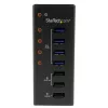 StarTech.com 4 portu USB 3.0 centrmezgls plus 3 speciāli USB uzlādes porti (2 x 1A un 1 x 2A) - pie sienas stiprināms metāla korpuss