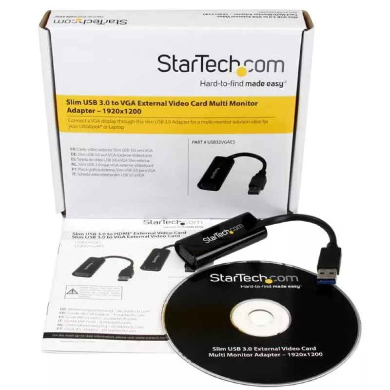 StarTech.com USB 3.0 uz VGA adapteris, USB uz VGA monitora pārveidotājs priekš Windows, plāns (nav atbalsta macOS/ChromeOS/Linux) - TAA