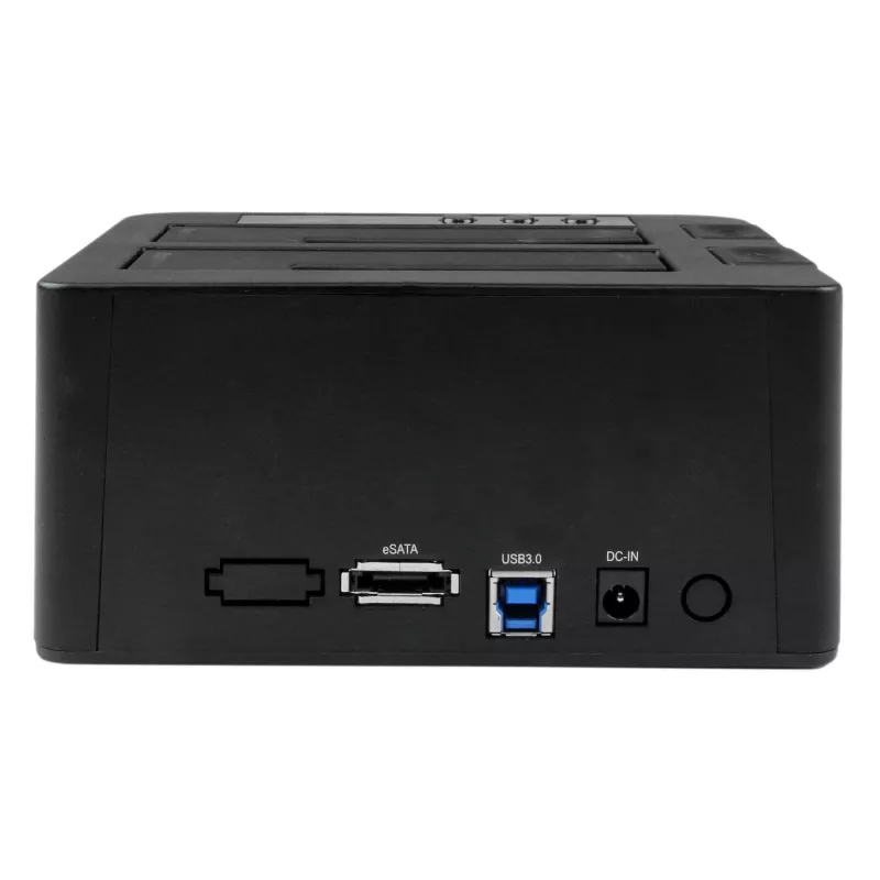 StarTech.com divu vietu cietā diska dublētājs, autonomais USB 3.0 (5 Gbps) / eSATA uz 2,5/3,5 collu SATA III HDD/SSD klonētājs/kopētājs, cietā diska dokstacija, cietā diska klonētājs