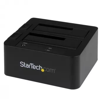 StarTech.com Dual-Bay USB 3.0 / eSATA uz SATA cieto disku dokstacija, USB cieto disku doks, ārēja 2,5/3,5 collu SATA I/II/III SSD/HDD dokstacija, karstās nomaiņas disku nodalījumi, augšējas ielādes