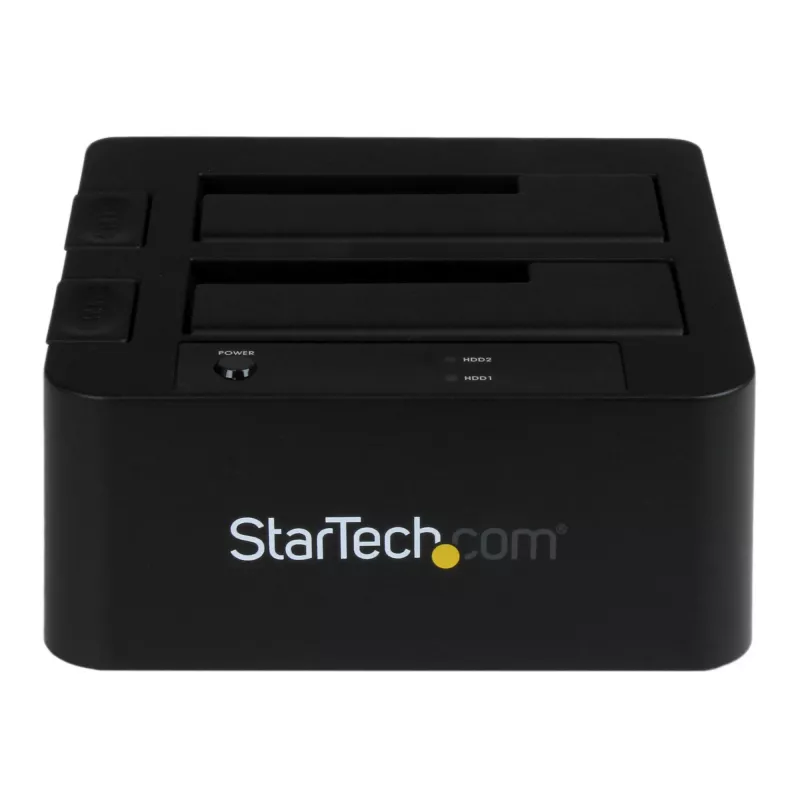 StarTech.com Dual-Bay USB 3.0 / eSATA uz SATA cieto disku dokstacija, USB cieto disku doks, ārēja 2,5/3,5 collu SATA I/II/III SSD/HDD dokstacija, karstās nomaiņas disku nodalījumi, augšējas ielādes