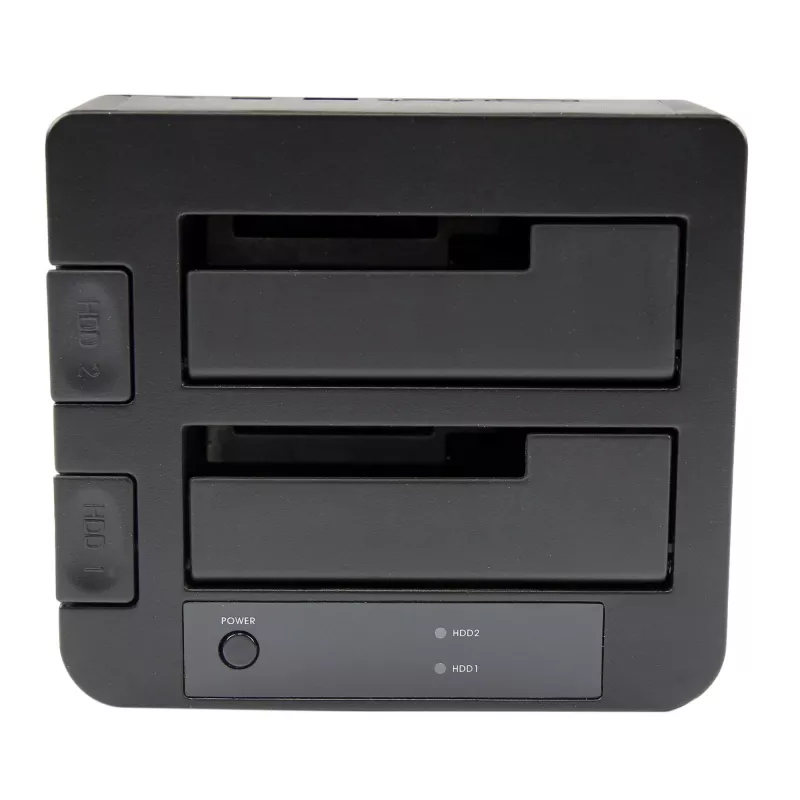 StarTech.com Dual-Bay USB 3.0 / eSATA uz SATA cieto disku dokstacija, USB cieto disku doks, ārēja 2,5/3,5 collu SATA I/II/III SSD/HDD dokstacija, karstās nomaiņas disku nodalījumi, augšējas ielādes