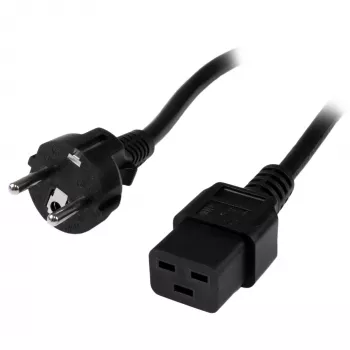 StarTech.com 2m (6 pēdas) datora strāvas vads, 16AWG, EU Schuko uz C19, 16A 250V, melns maiņstrāvas rezerves vads, printera strāvas vads, datora barošanas bloka kabelis, monitora strāvas kabelis – ar UL sarakstā iekļauts