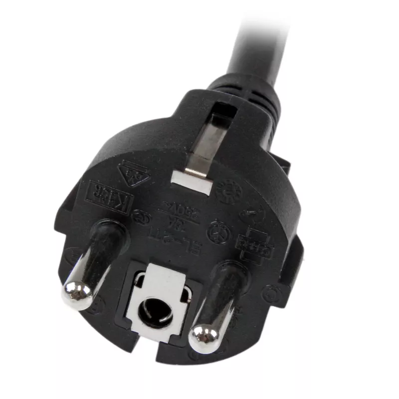 StarTech.com 2m (6 pēdas) datora strāvas vads, 16AWG, EU Schuko uz C19, 16A 250V, melns maiņstrāvas rezerves vads, printera strāvas vads, datora barošanas bloka kabelis, monitora strāvas kabelis – ar UL sarakstā iekļauts