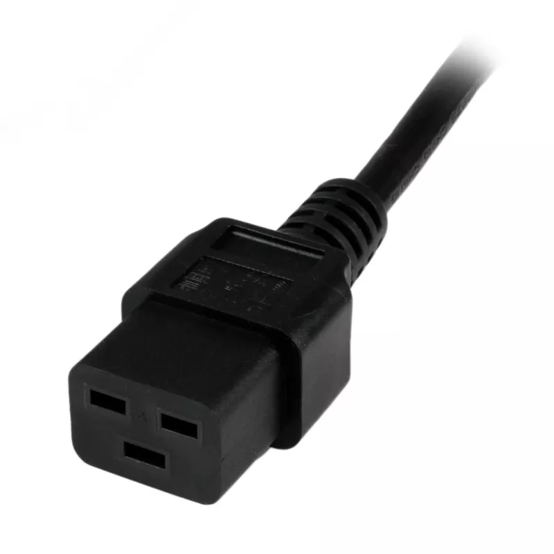 StarTech.com 2m (6 pēdas) datora strāvas vads, 16AWG, EU Schuko uz C19, 16A 250V, melns maiņstrāvas rezerves vads, printera strāvas vads, datora barošanas bloka kabelis, monitora strāvas kabelis – ar UL sarakstā iekļauts